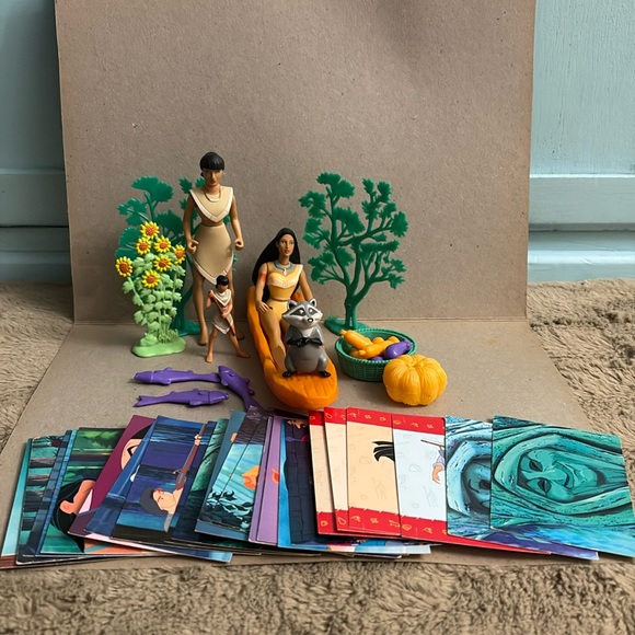 Mattel Other - 90s Mattel Disney Pocahontas Action Figures Set and Skybox trading cards